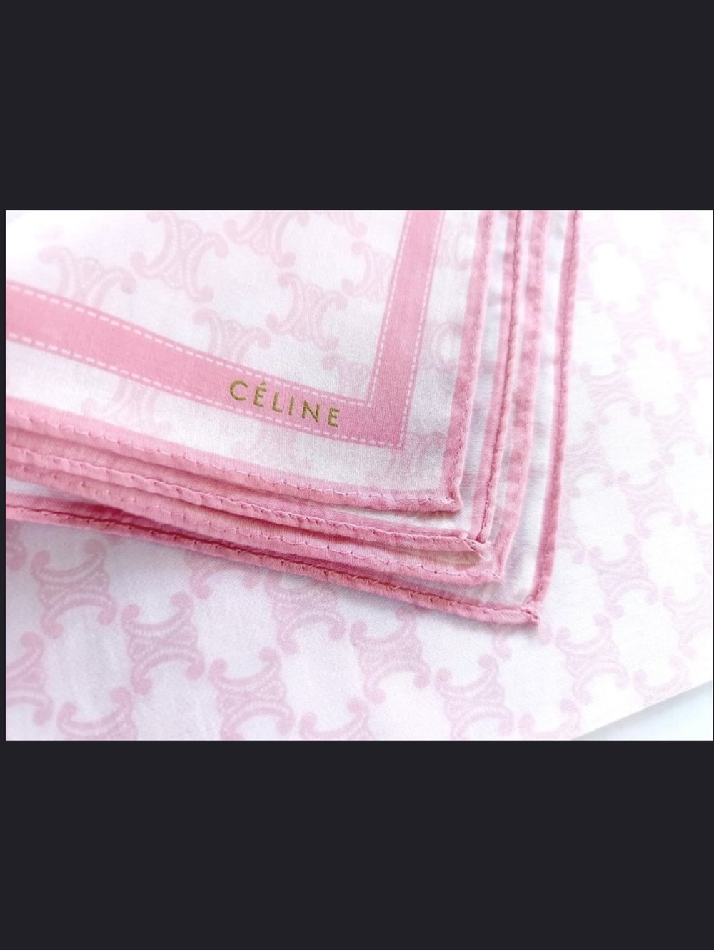 Celine 🌸🌷🎀🩷 Pink Logo Handkerchief - Picture 3 of 14